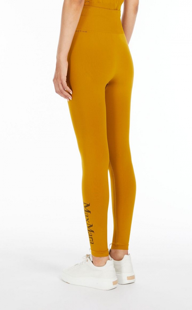 MaxMara Technical Fabric Leggings Trousers OCHRE | MMR593771