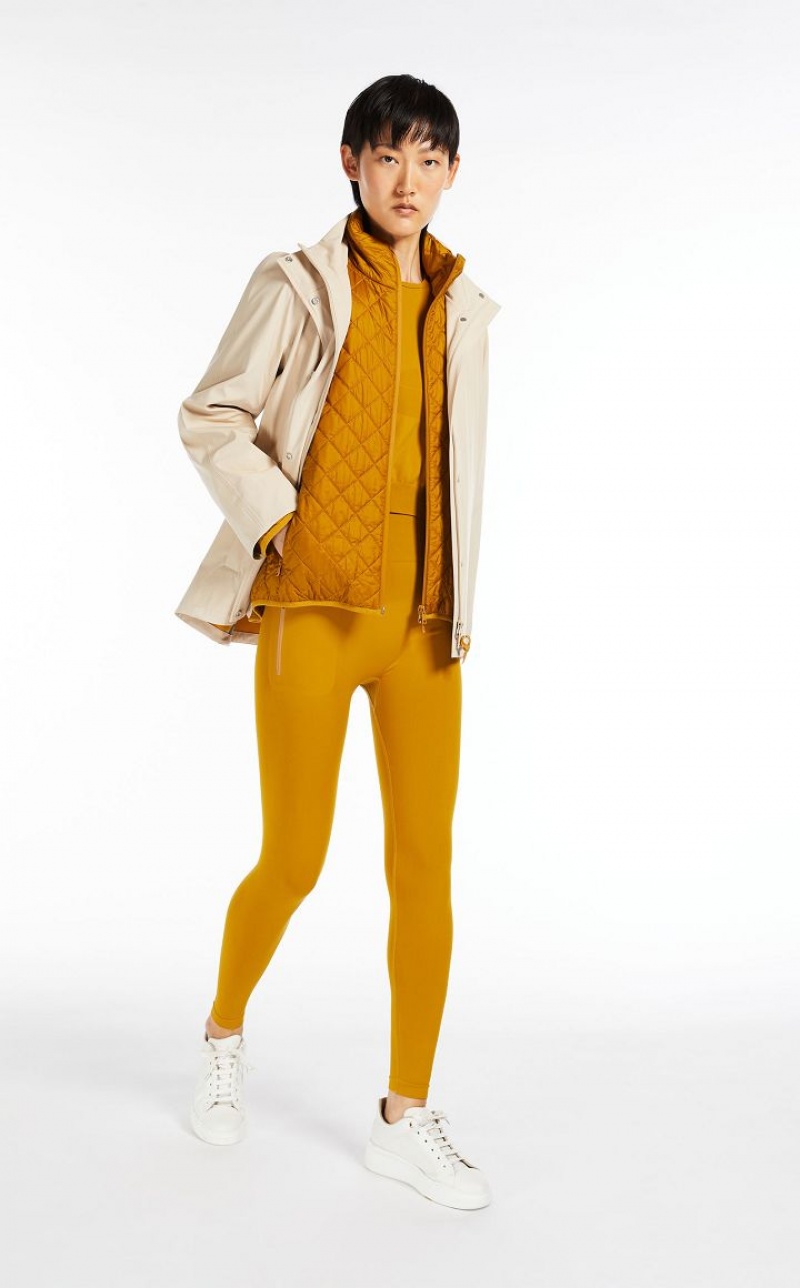 MaxMara Technical Fabric Leggings Trousers OCHRE | MMR593771