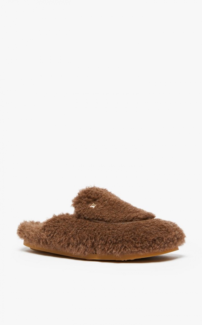 MaxMara Teddy Mules Flat Shoes BROWN | MMR594219