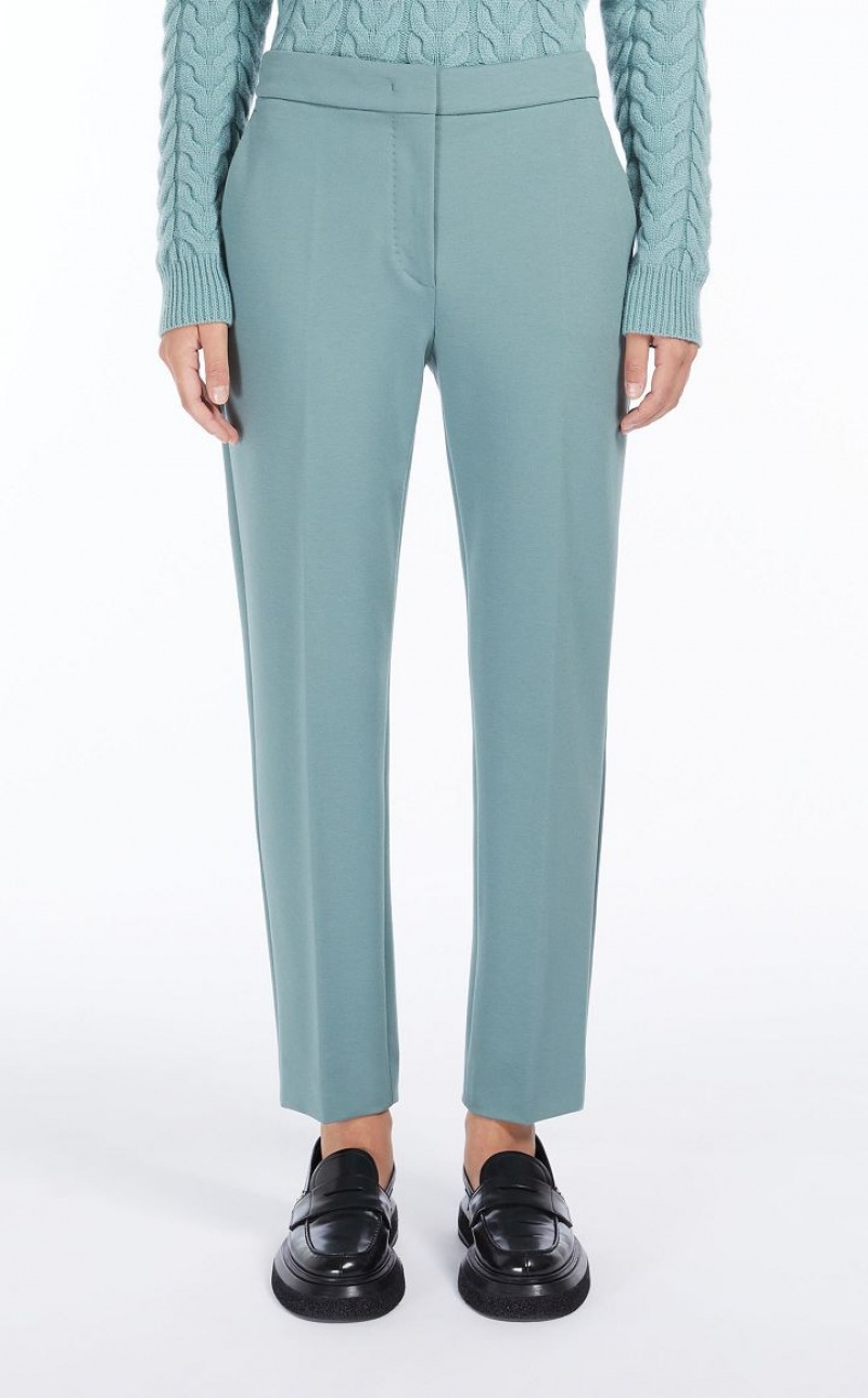 MaxMara Viscose Jersey Trousers SAGE GREEN | MMR593777