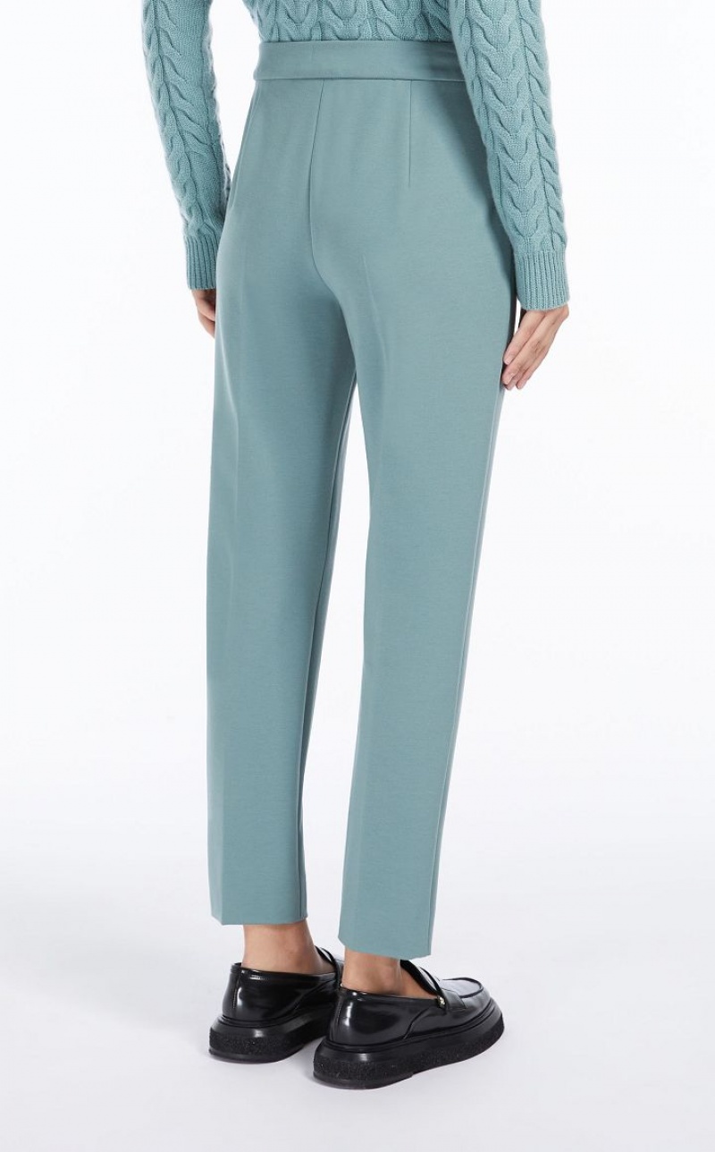 MaxMara Viscose Jersey Trousers SAGE GREEN | MMR593777