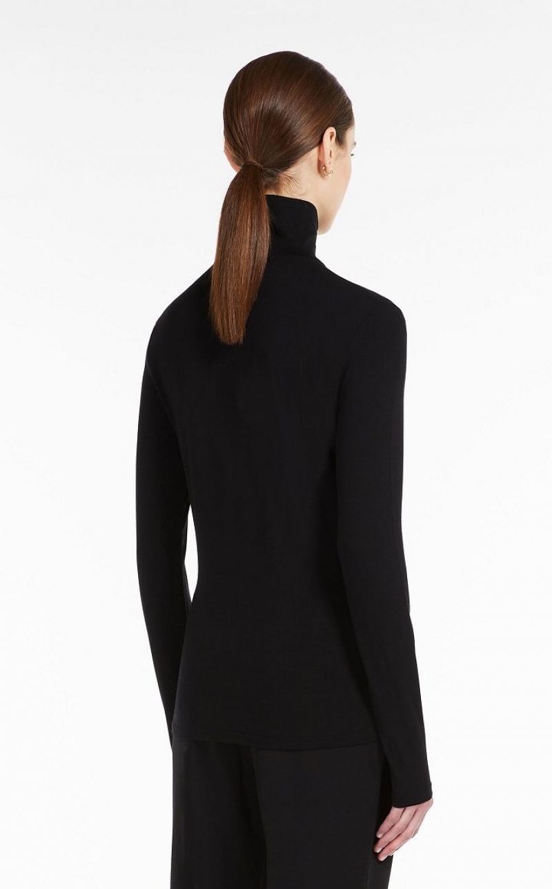 MaxMara Viscose Jersey T-shirts BLACK | MMR593645