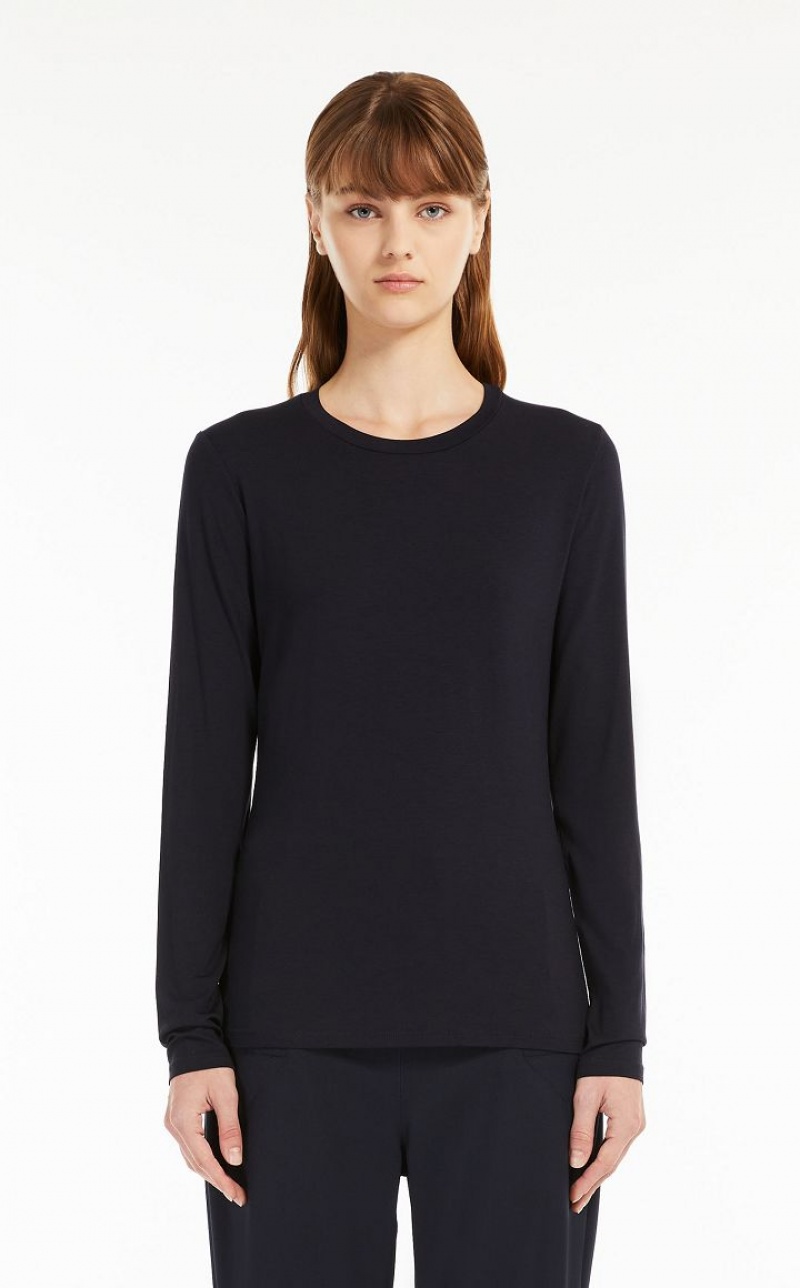 MaxMara Viscose Jersey T-shirts NAVY | MMR593640