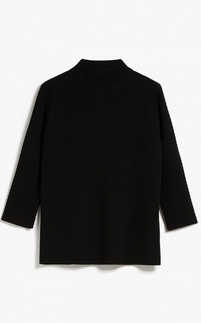 MaxMara Viscose With Cable Sleeves Knitwear BLACK | MMR593453