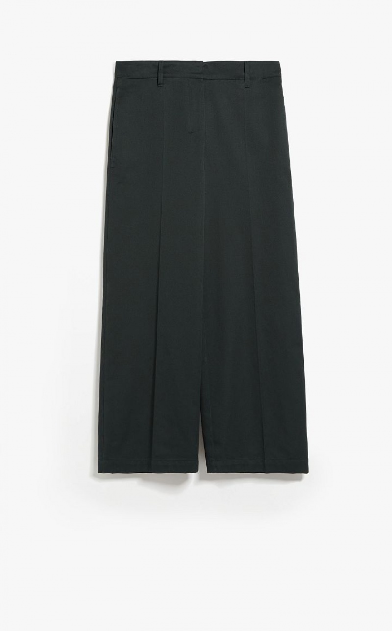 MaxMara Washed Gabardine Trousers DARK GREEN | MMR593754