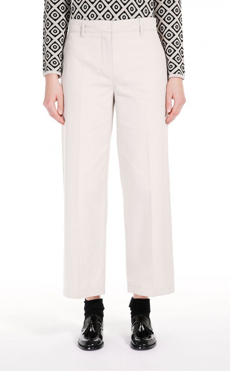 MaxMara Washed Gabardine Trousers ECRU | MMR593758