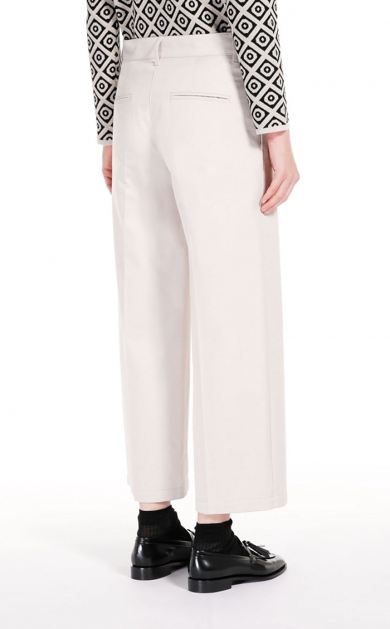 MaxMara Washed Gabardine Trousers ECRU | MMR593758