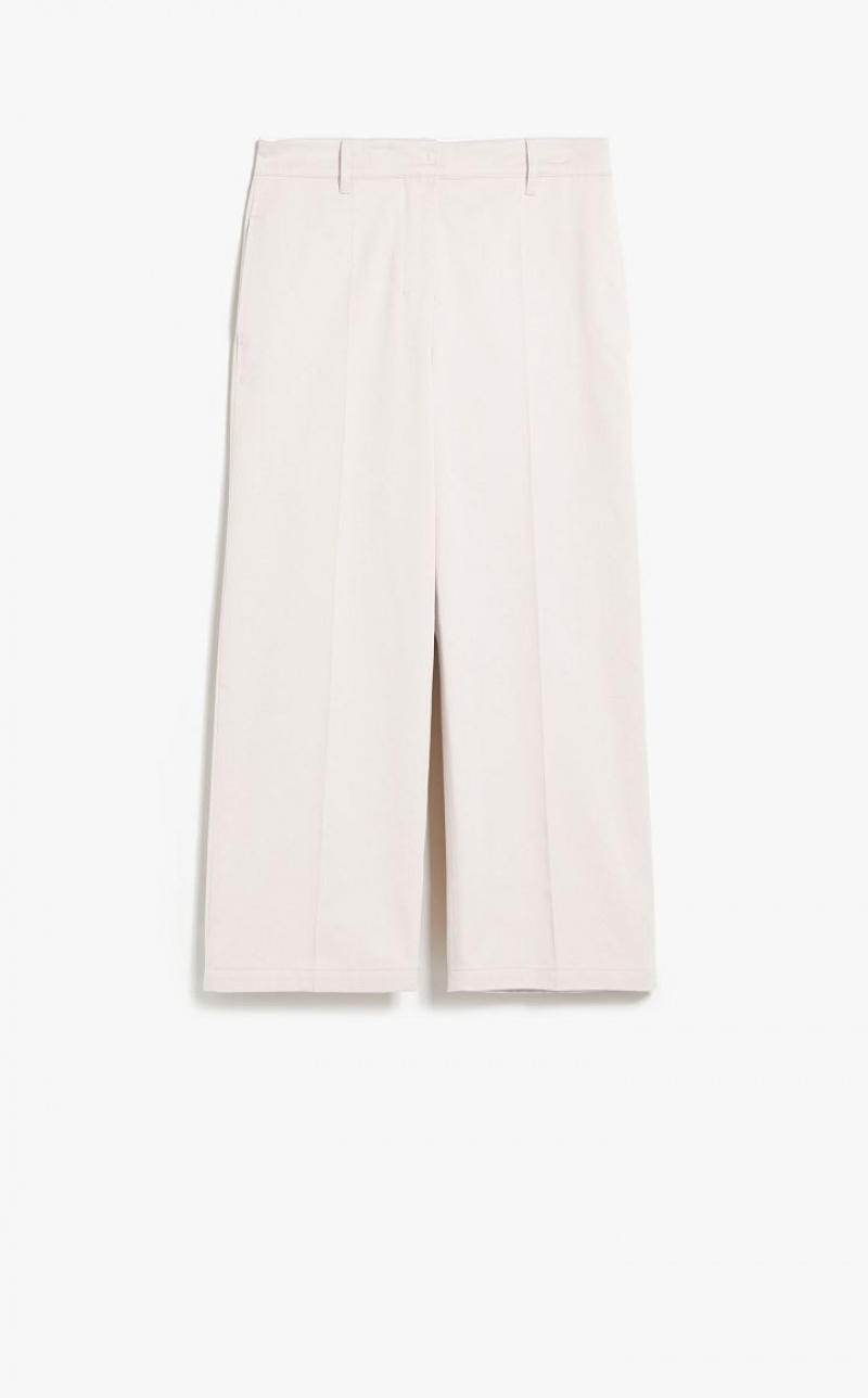 MaxMara Washed Gabardine Trousers ECRU | MMR593758