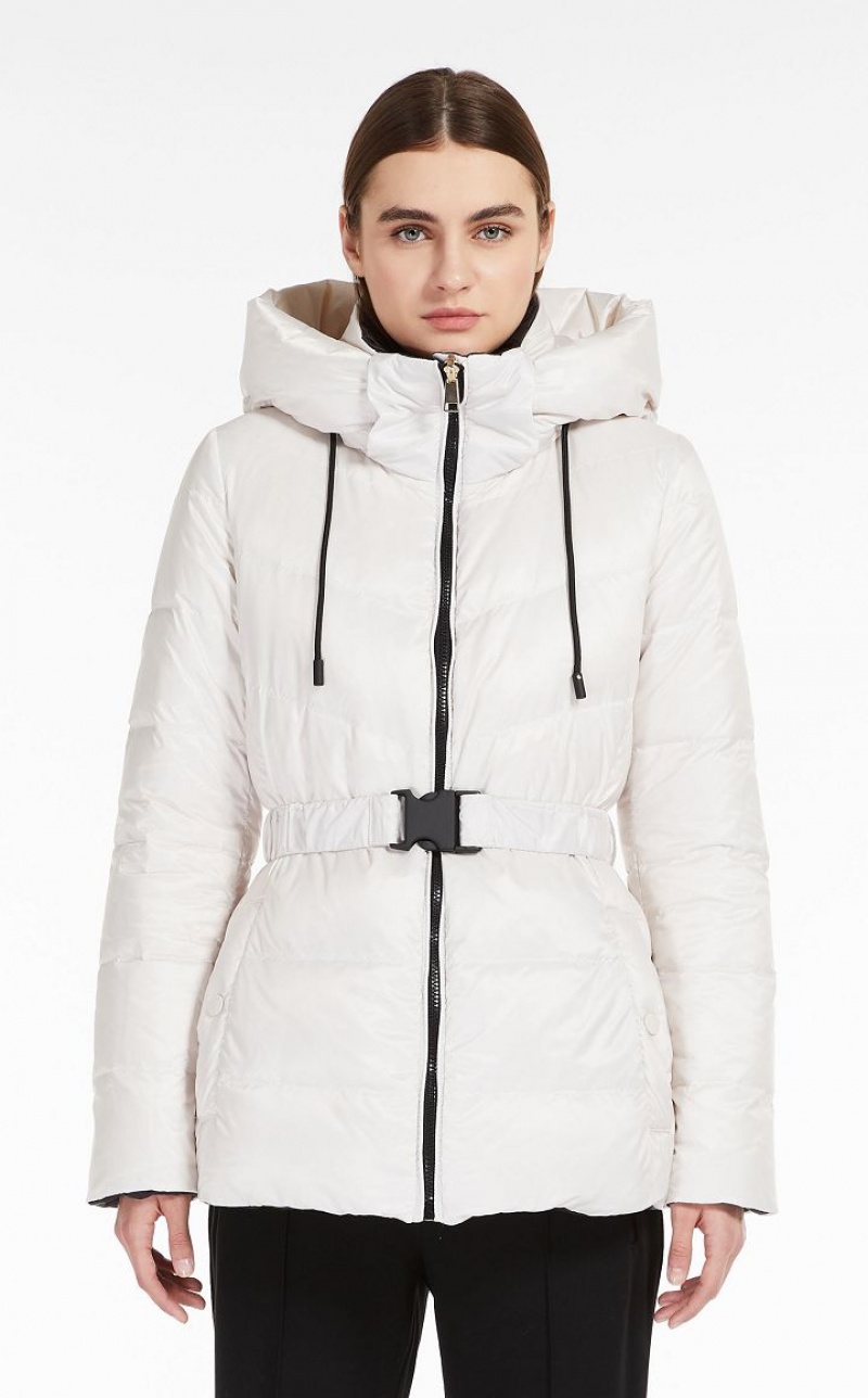 MaxMara Water-repellent Canvas Down Jacket Padded OPTICAL WHITE | MMR593970