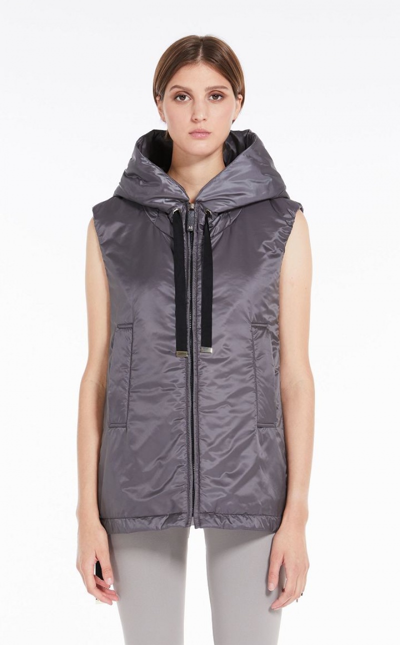 MaxMara Water-resistant Technical Canvas Gilet Padded MEDIUM GREY | MMR593982