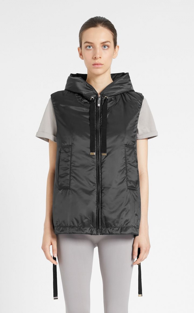 MaxMara Water-resistant Technical Canvas Gilet Padded BLACK | MMR594003