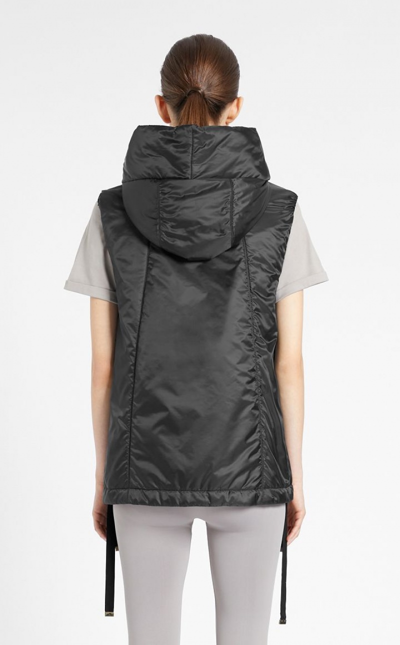 MaxMara Water-resistant Technical Canvas Gilet Padded BLACK | MMR594003