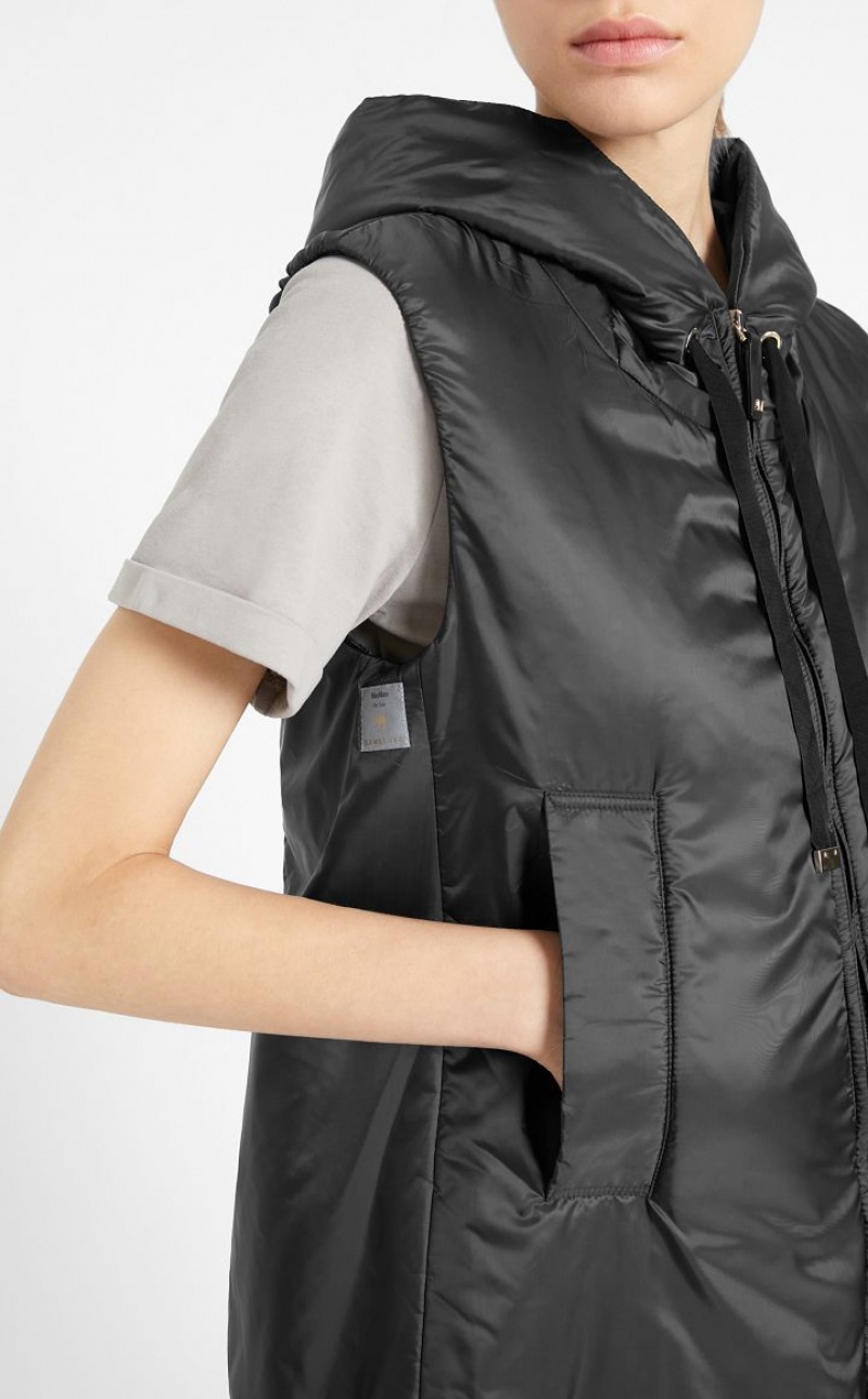 MaxMara Water-resistant Technical Canvas Gilet Padded BLACK | MMR594003