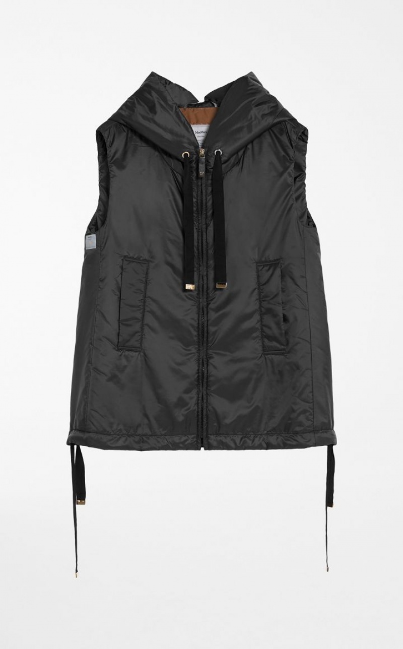 MaxMara Water-resistant Technical Canvas Gilet Padded BLACK | MMR594003