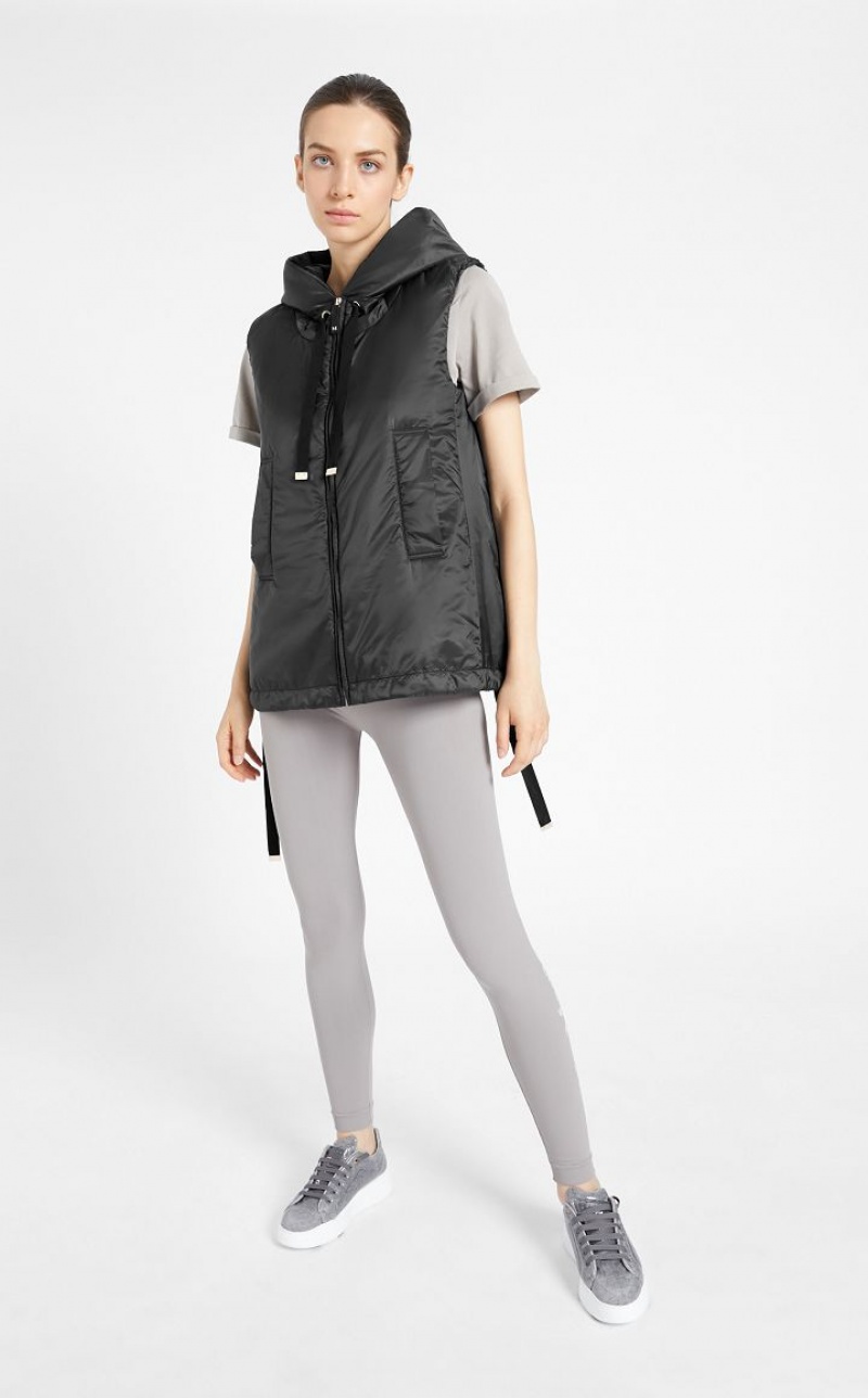 MaxMara Water-resistant Technical Canvas Gilet Padded BLACK | MMR594003