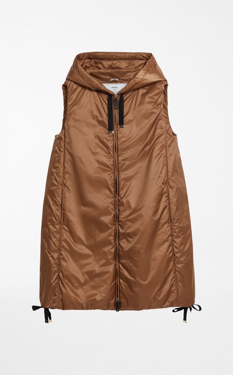 MaxMara Water-resistant Technical Canvas Gilet Padded CARAMEL | MMR594006