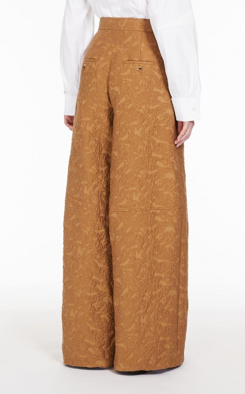 MaxMara Wide In Brocade Jacquard Trousers CAMEL | MMR593739