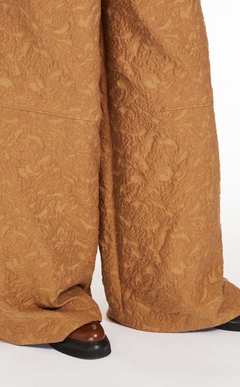 MaxMara Wide In Brocade Jacquard Trousers CAMEL | MMR593739