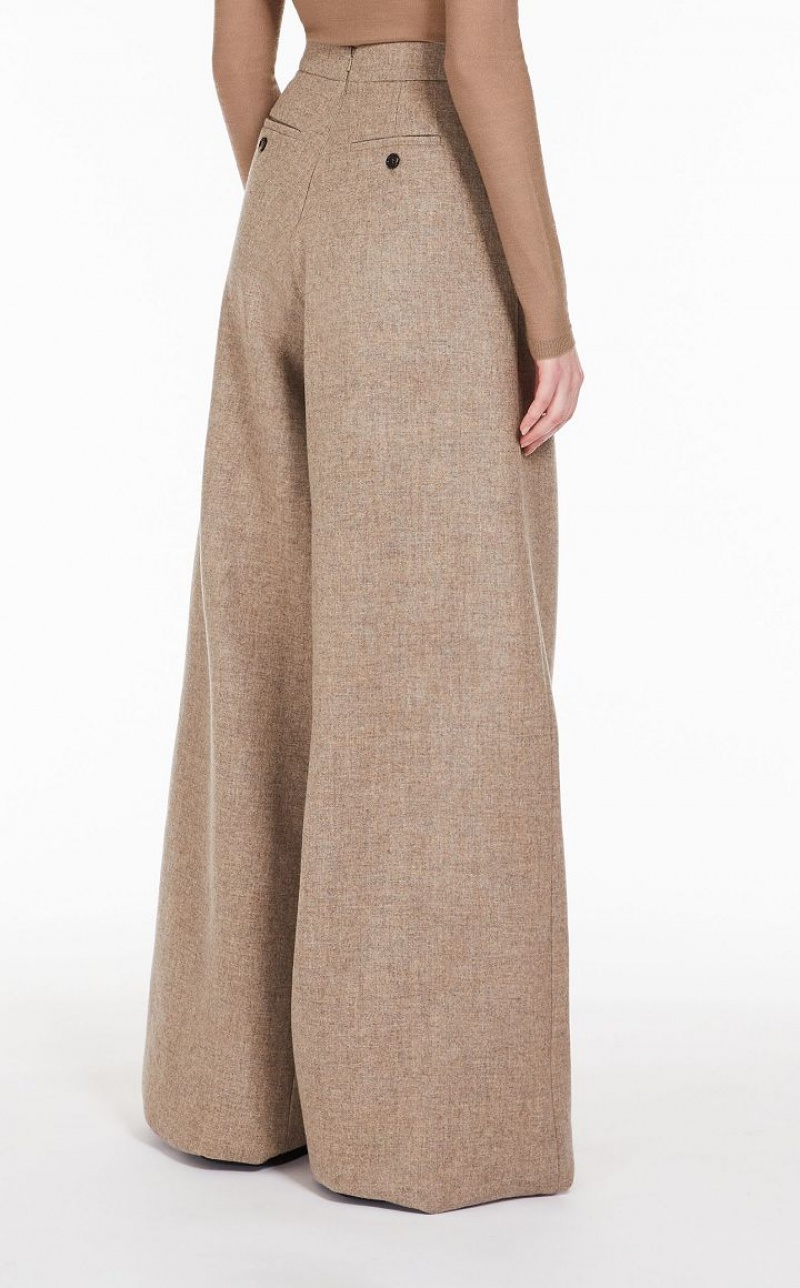 MaxMara Wide, Wool And Cashmere Trousers SAND | MMR593738