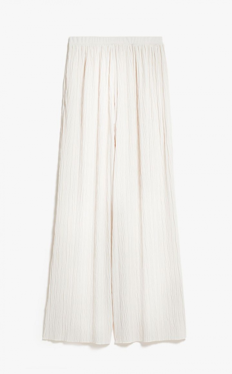 MaxMara Wide-fit Pleated Jersey Trousers IVORY | MMR593799