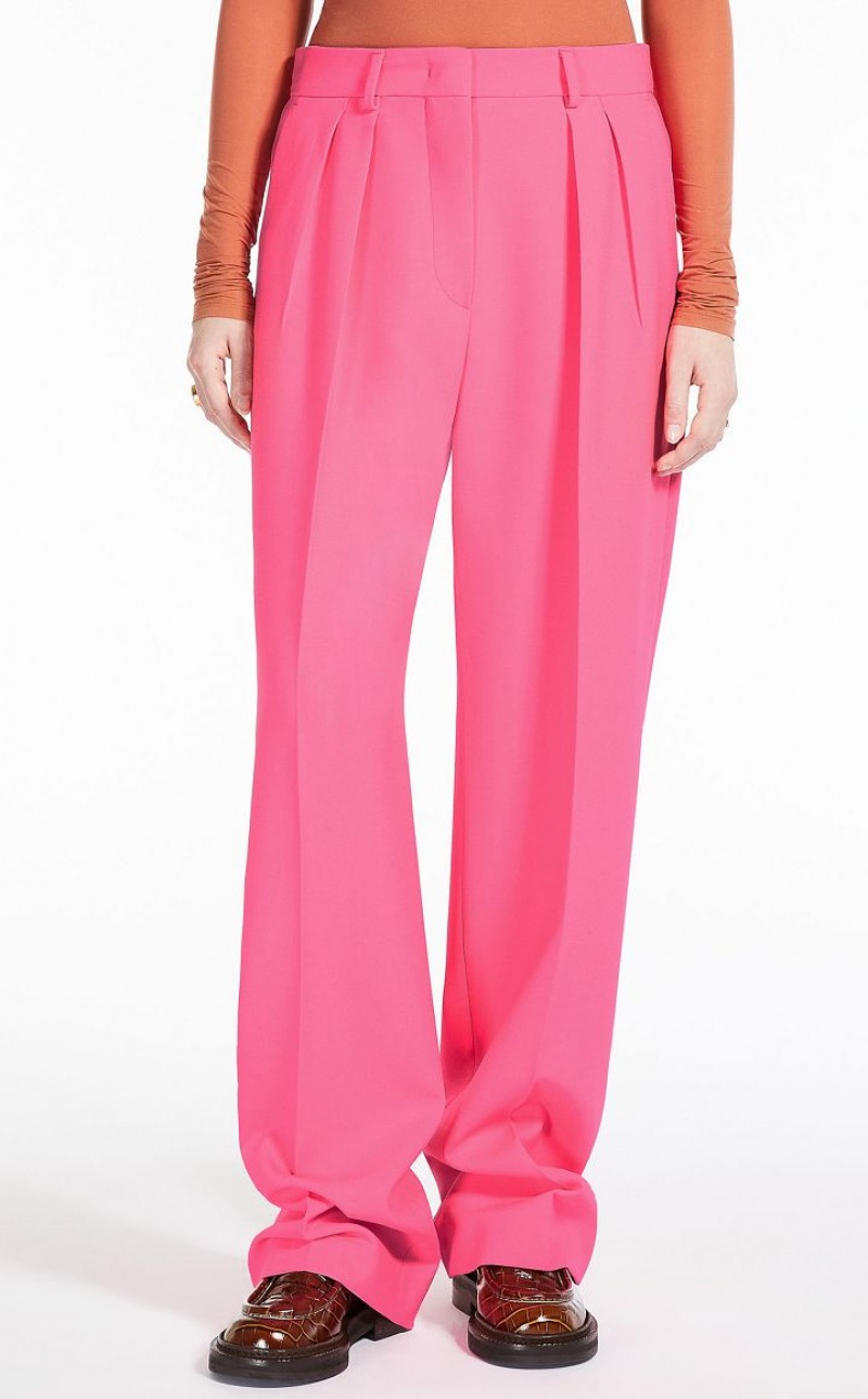 MaxMara Wide-fit Stretch Wool Trousers FUCHSIA | MMR593759