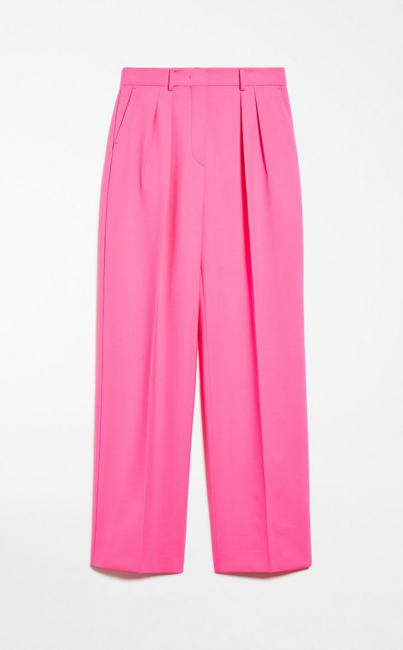 MaxMara Wide-fit Stretch Wool Trousers FUCHSIA | MMR593759