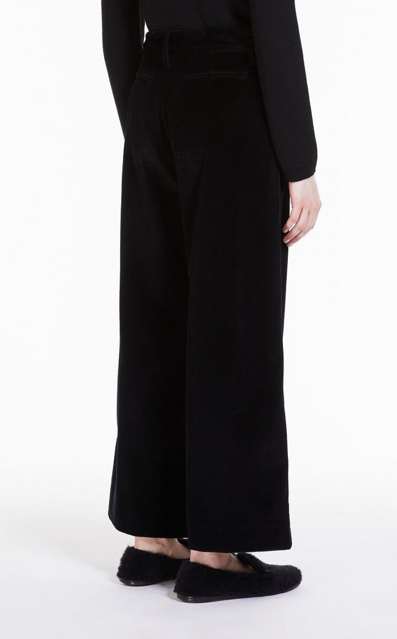 MaxMara Wide-fit Velvet Trousers BLACK | MMR593785