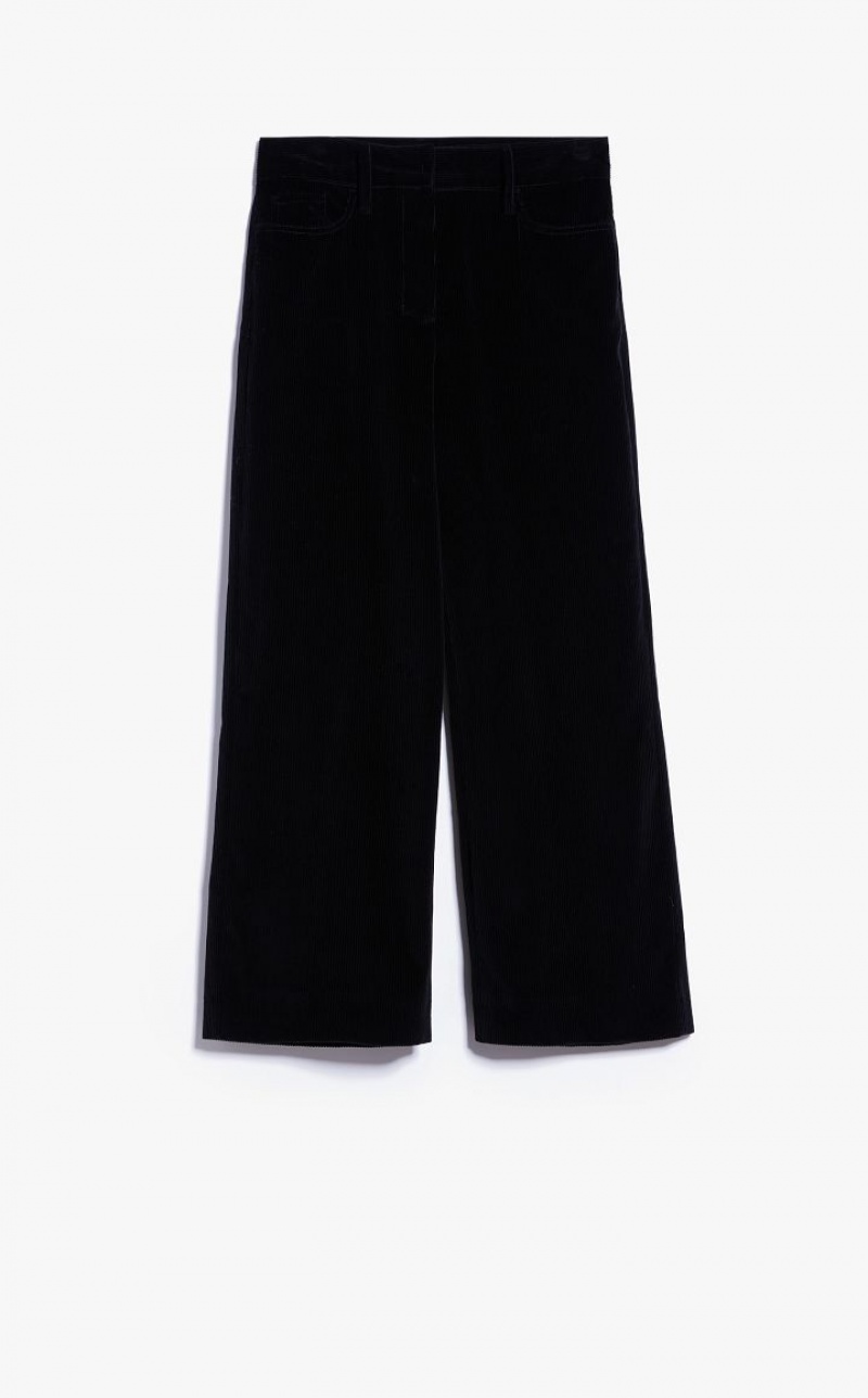 MaxMara Wide-fit Velvet Trousers BLACK | MMR593785