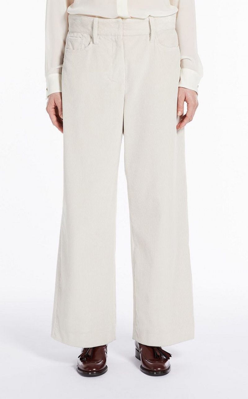 MaxMara Wide-fit Velvet Trousers MILK | MMR593774