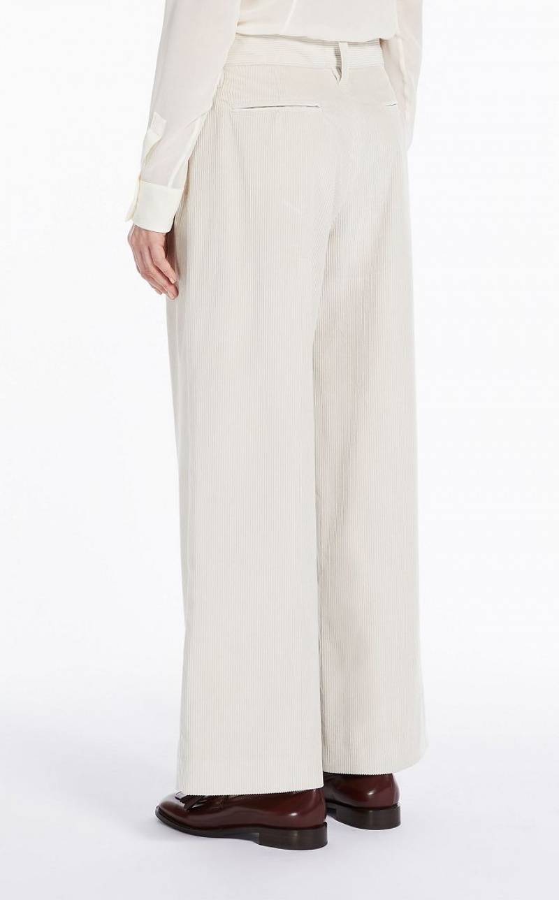 MaxMara Wide-fit Velvet Trousers MILK | MMR593774