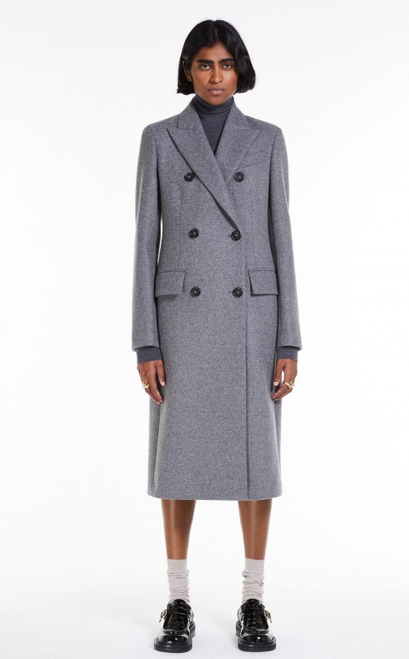 MaxMara Wool And Cashmere Coats MEDIUM GREY | MMR593848