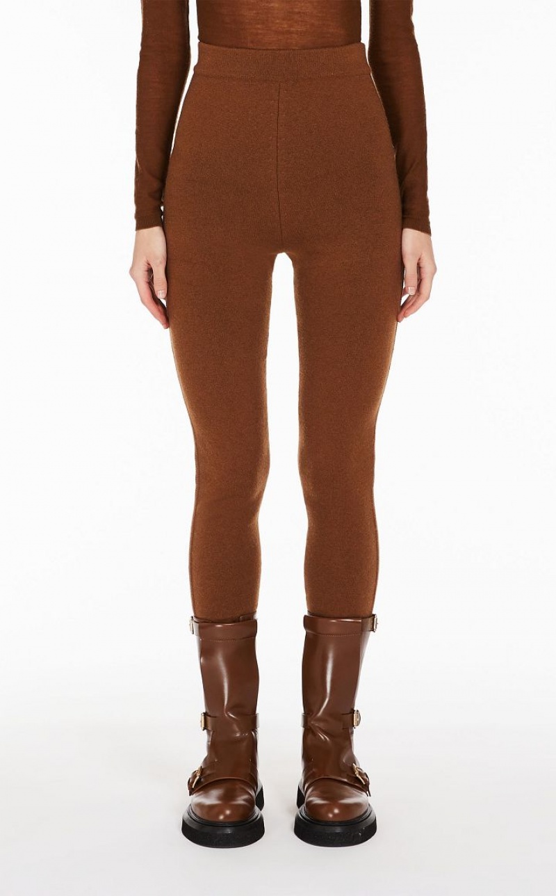 MaxMara Wool And Cashmere Leggings Trousers TOBACCO | MMR593740