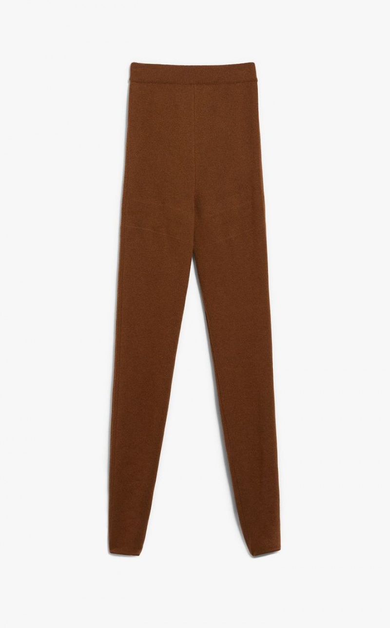 MaxMara Wool And Cashmere Leggings Trousers TOBACCO | MMR593740