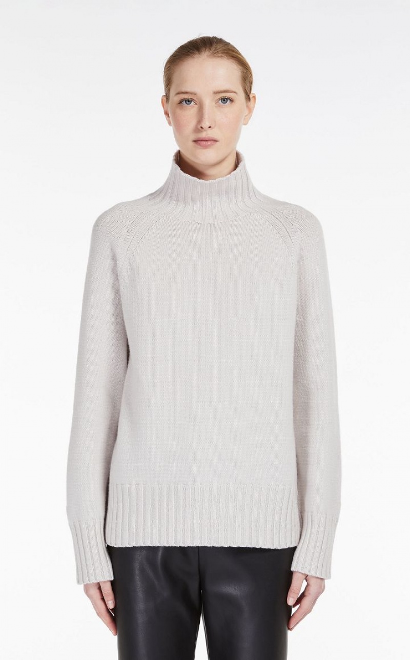 MaxMara Wool And Cashmere Polo-neck Knitwear ECRU | MMR593443