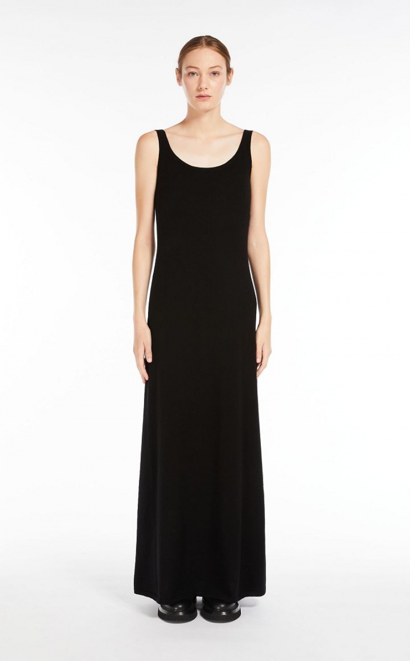 MaxMara Wool And Cashmere Slip Dresses BLACK | MMR593297