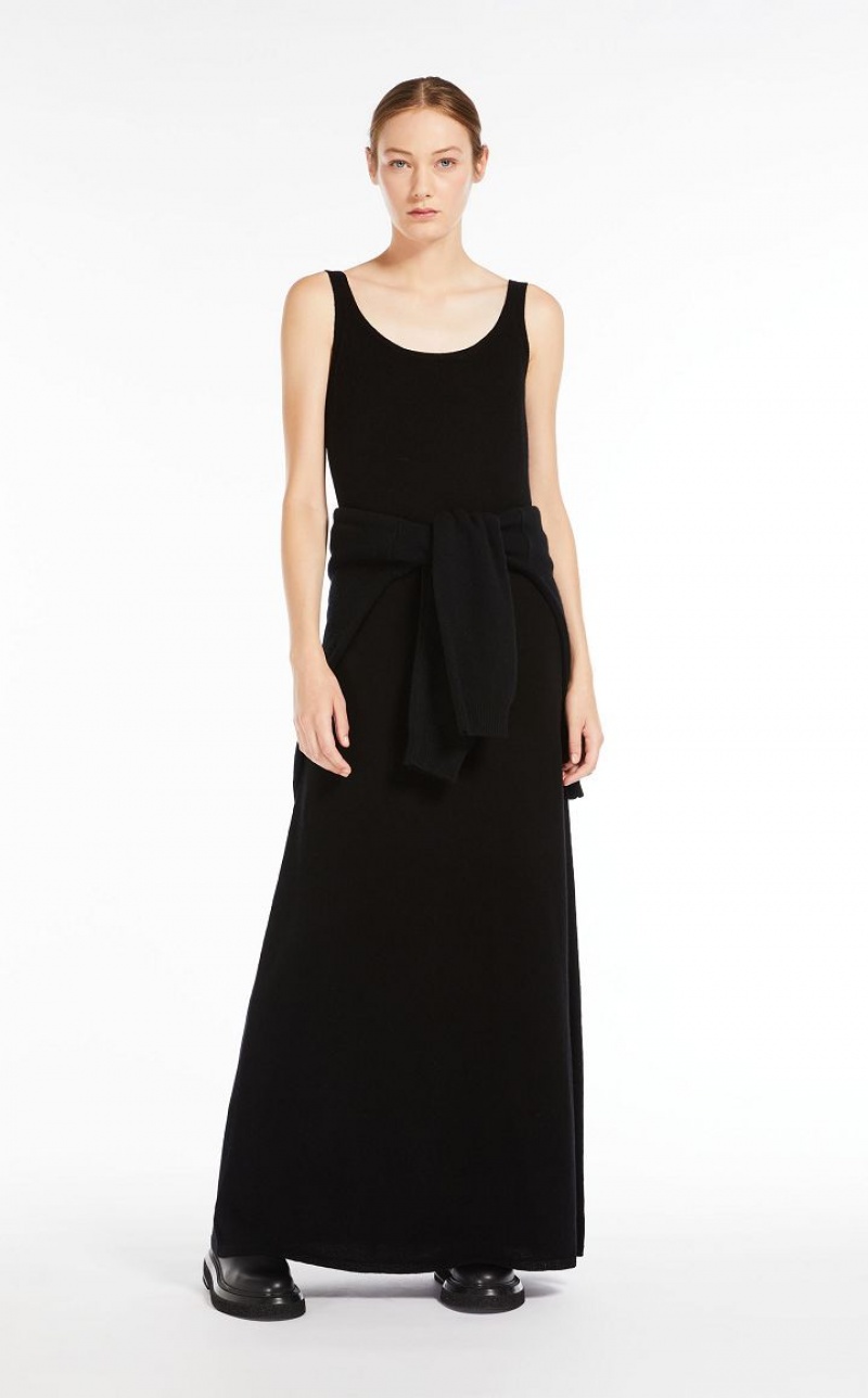 MaxMara Wool And Cashmere Slip Dresses BLACK | MMR593297