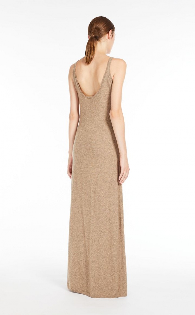 MaxMara Wool And Cashmere Slip Dresses SAND | MMR593303