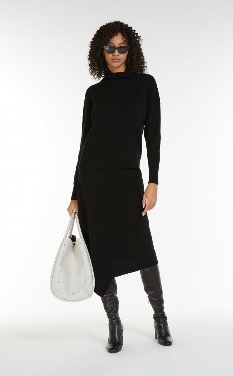 MaxMara Wool And Cashmere Yarn Skirts BLACK | MMR593694