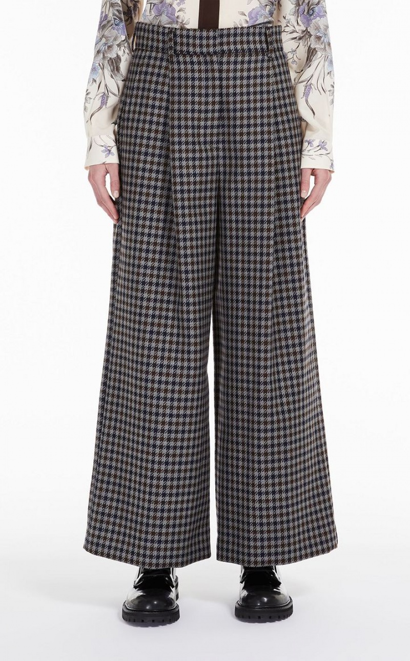 MaxMara Wool And Cotton Basketweave Trousers ULTRAMARINE | MMR593783