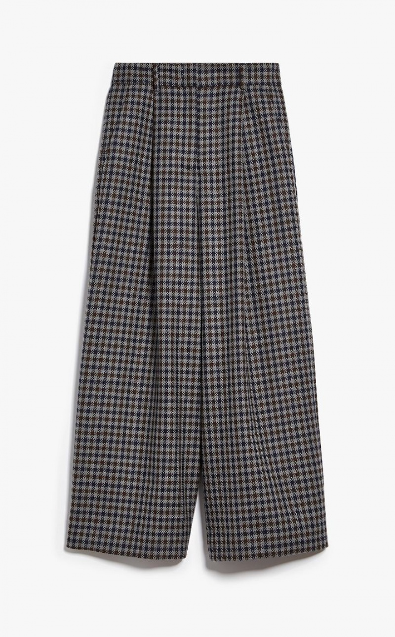 MaxMara Wool And Cotton Basketweave Trousers ULTRAMARINE | MMR593783