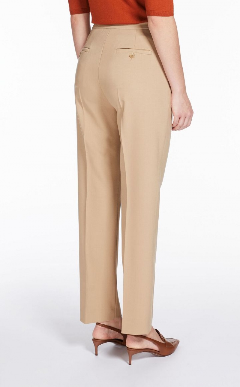 MaxMara Wool And Mohair Canvas Trousers CAMEL | MMR593742