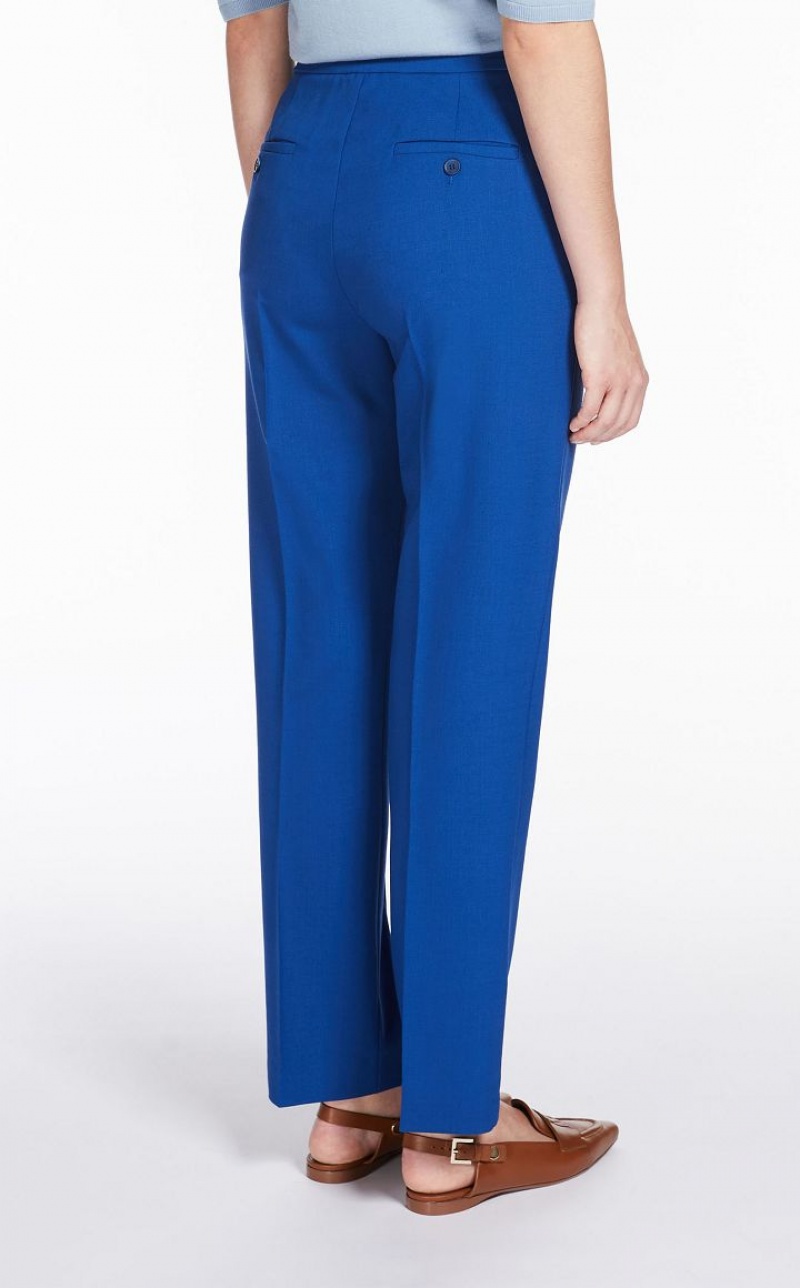 MaxMara Wool And Mohair Canvas Trousers CORNFLOWER BLUE | MMR593773