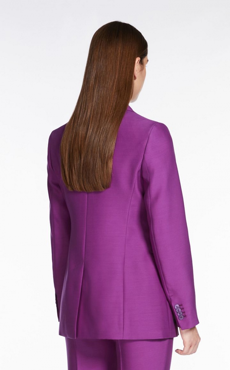 MaxMara Wool And Silk Double-fabric Blazers PURPLE | MMR594030