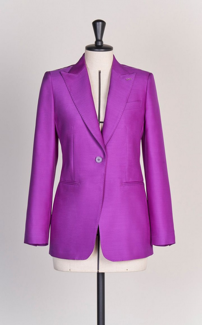 MaxMara Wool And Silk Double-fabric Blazers PURPLE | MMR594030