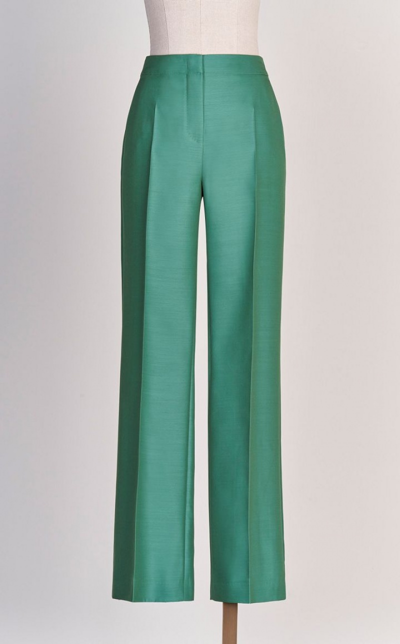 MaxMara Wool And Silk Double-fabric Trousers GREEN | MMR593743