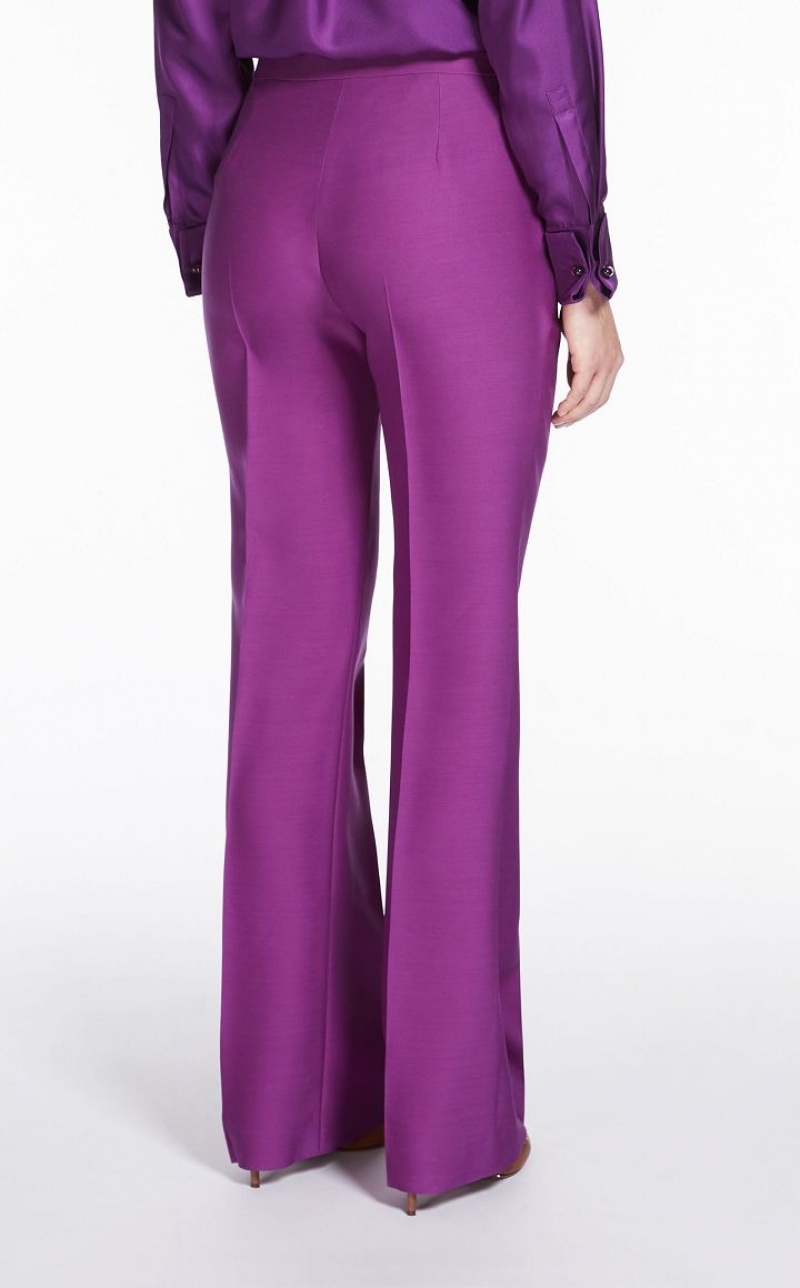 MaxMara Wool And Silk Double-fabric Trousers PURPLE | MMR593745