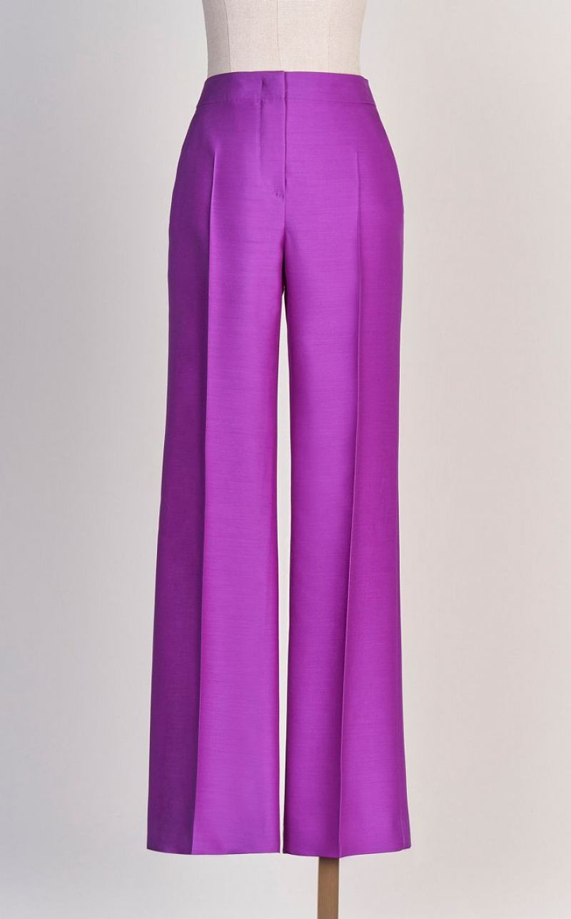 MaxMara Wool And Silk Double-fabric Trousers PURPLE | MMR593745