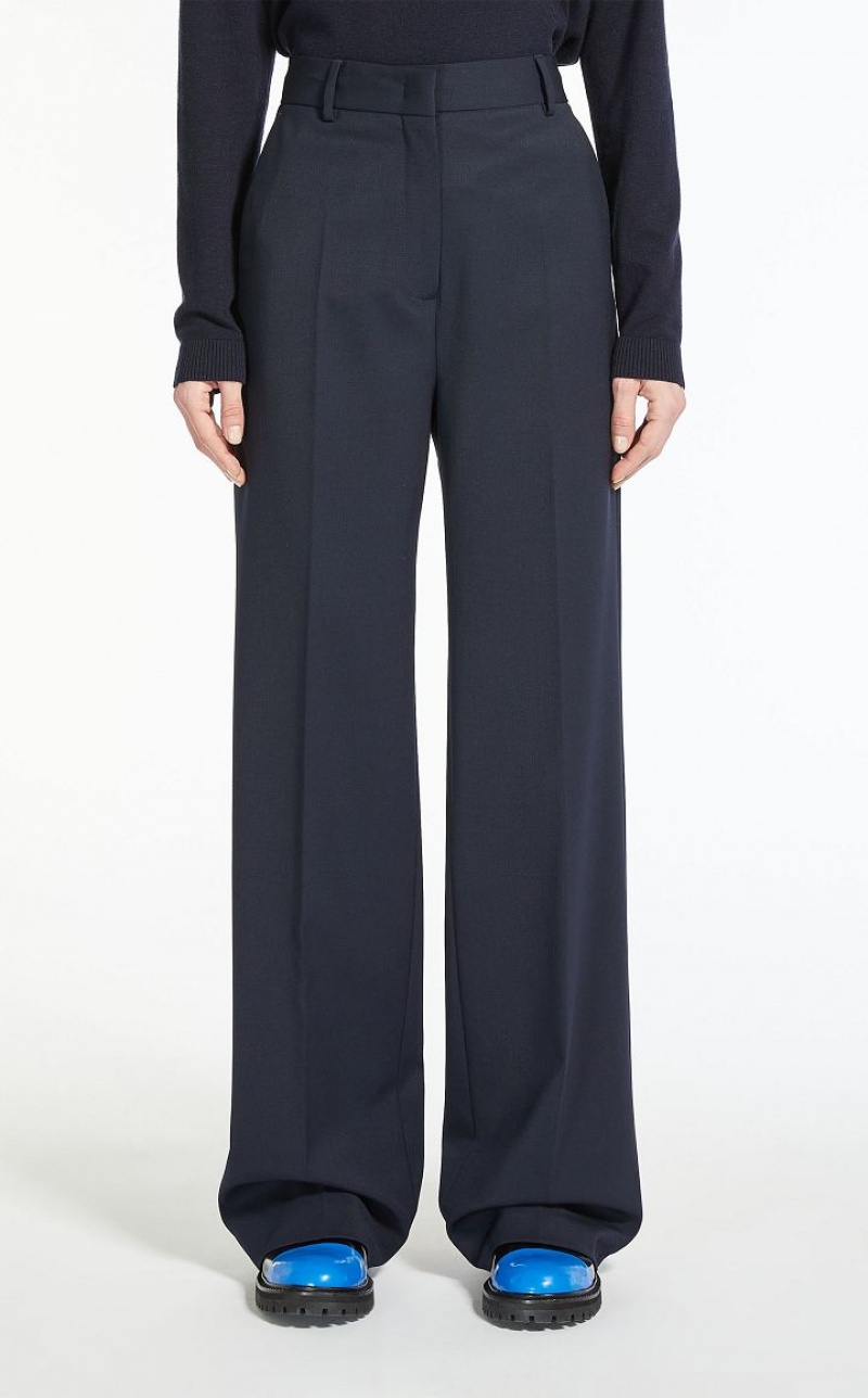 MaxMara Wool And Technical Fabric Trousers ULTRAMARINE | MMR593811