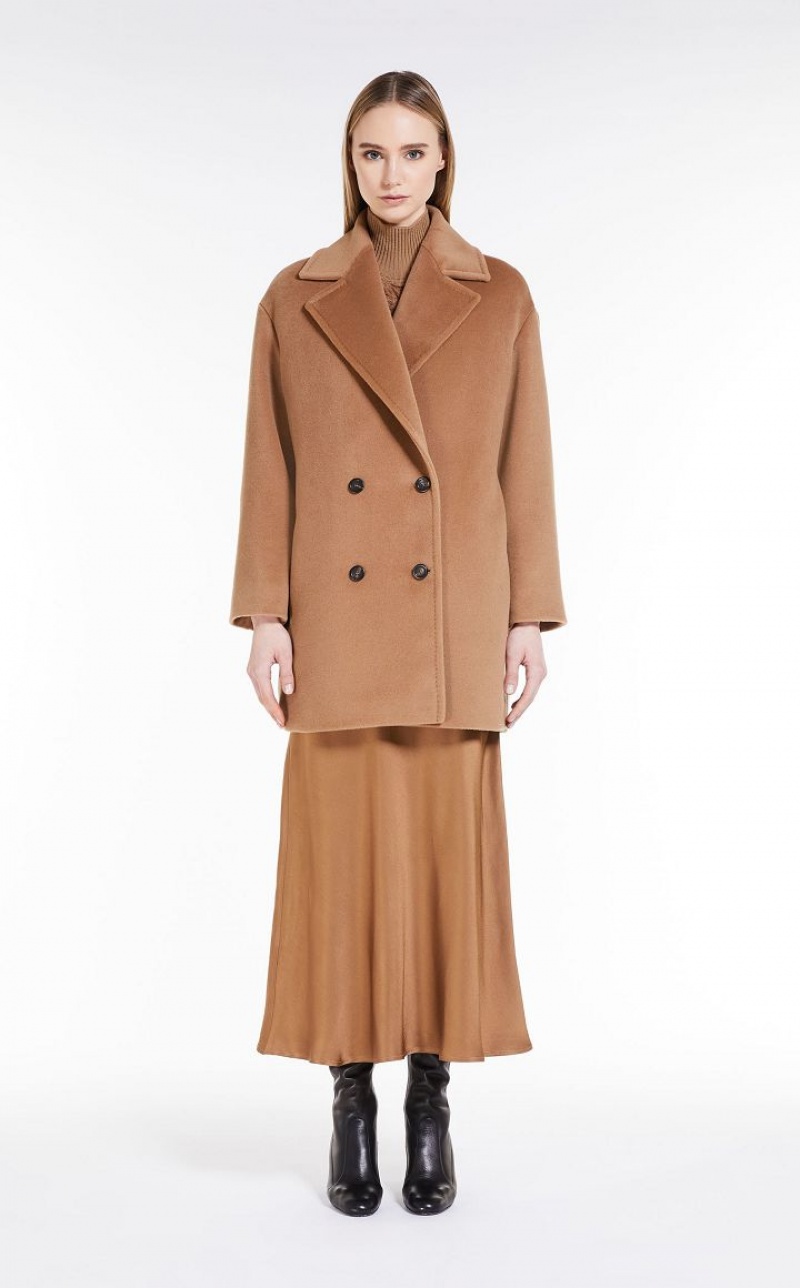 MaxMara Wool Beaver Cloth Jacket Coats CAMEL | MMR593855