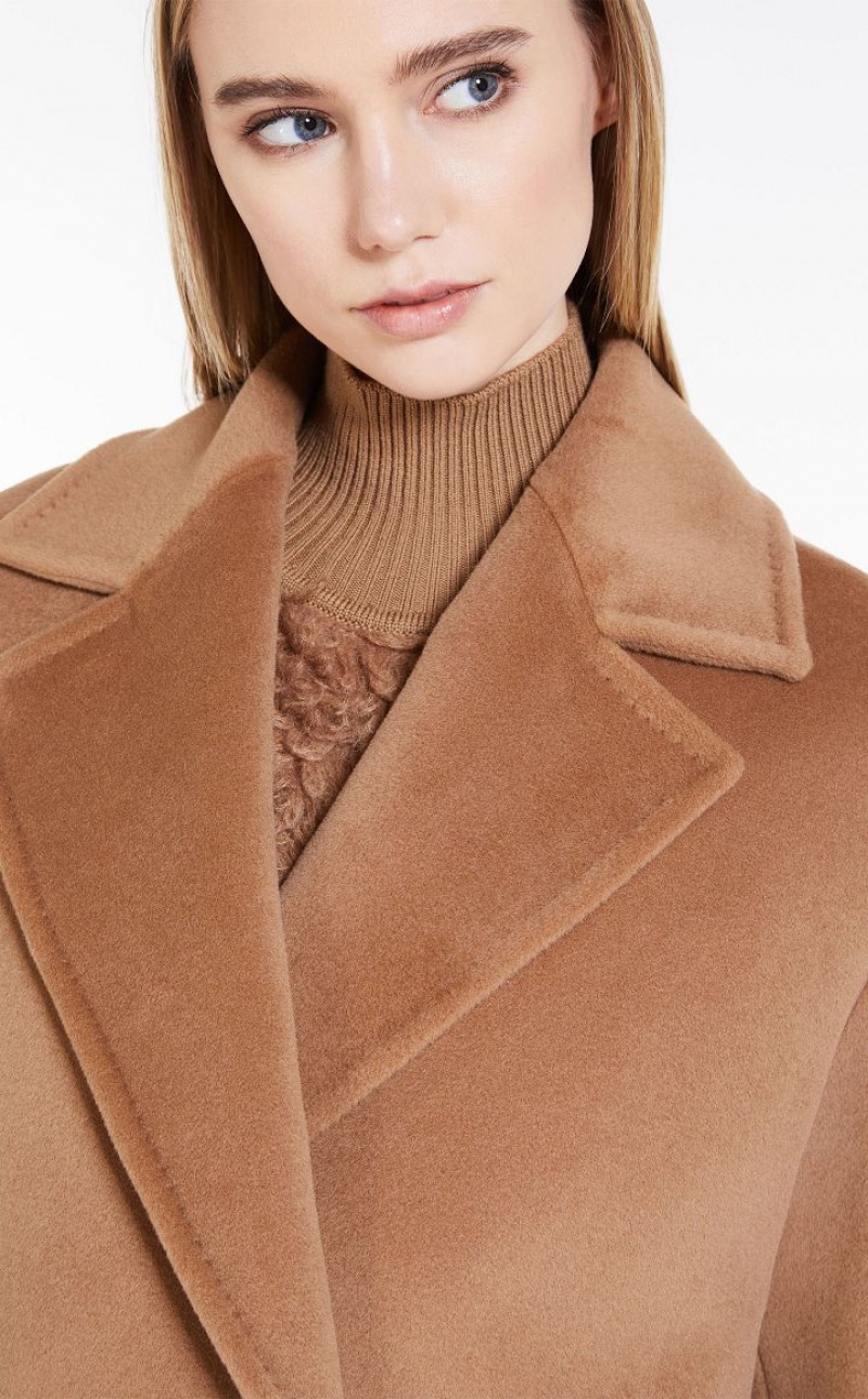 MaxMara Wool Beaver Cloth Jacket Coats CAMEL | MMR593855